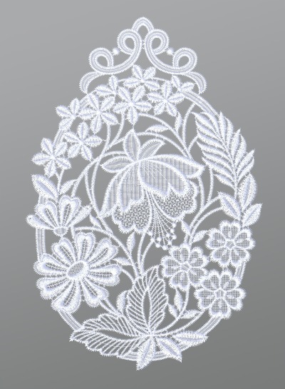 ArtikelbildFensterbild aus Plauener Spitze - Blumenschar #1W in Wei