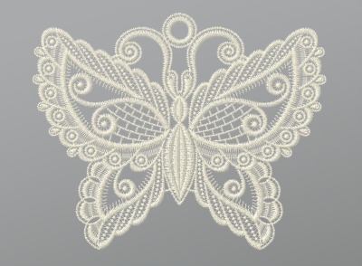 ArtikelbildPlauener Spitze - Eleganter Schmetterling #1W in Champagner