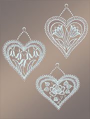 3er Set Herzen mit Blumen