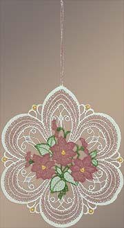 Fensterbilder Blütenmedallion mit Blumensträußchen