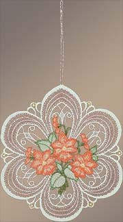 Fensterbilder Blütenmedallion mit Blumensträußchen