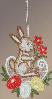 Fensterbilder Hase mit Ostereiern