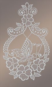 Fensterbilder Schmetterling im Blumenornament