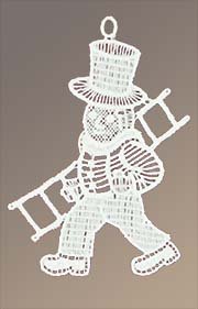 Fensterbilder Schornsteinfeger mit Leiter