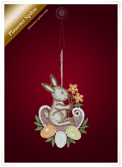 gelb Vorschau Anhänger & Baumschmuck aus Plauener Spitze