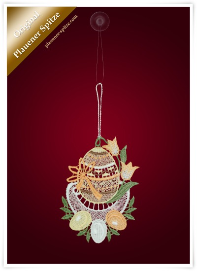gelb Vorschau Anhänger & Baumschmuck aus Plauener Spitze