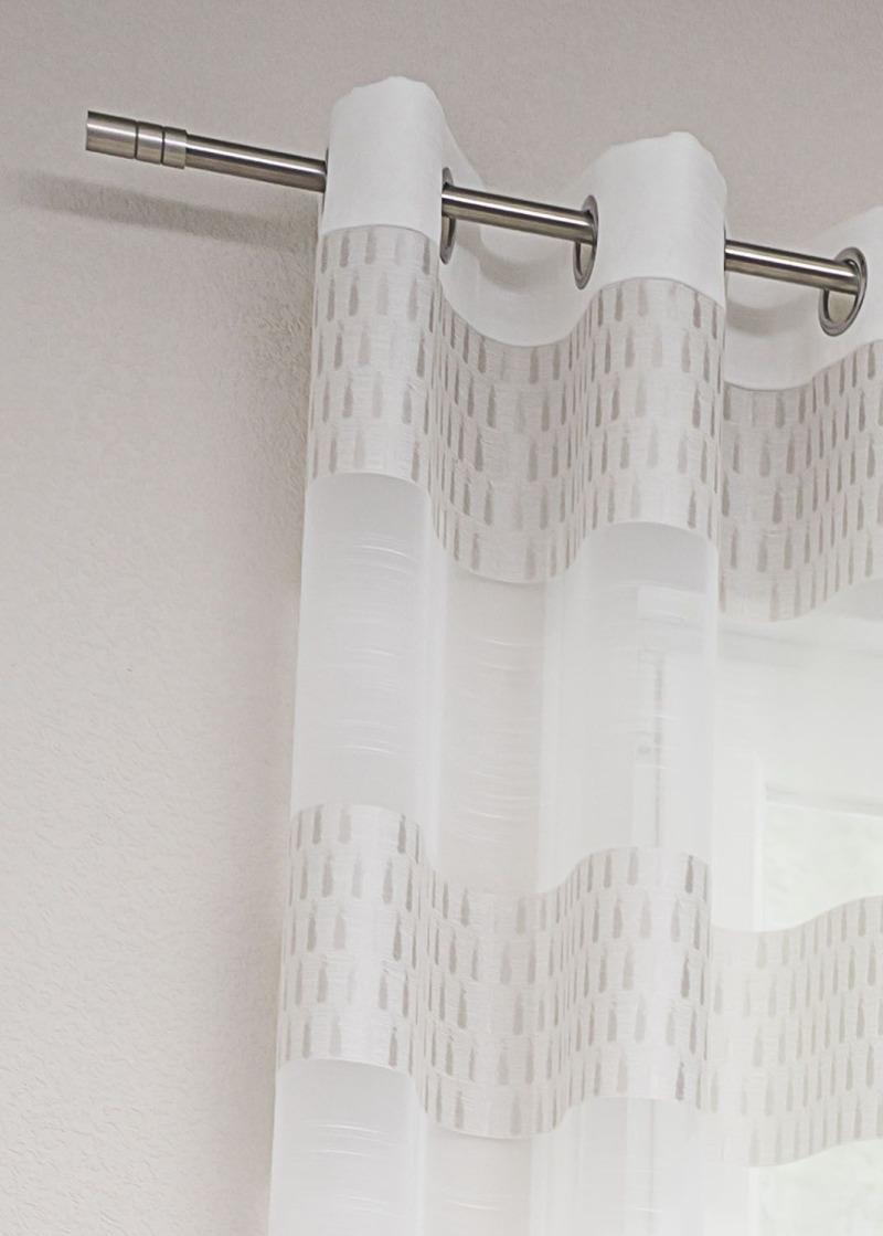 Weckbrodt Vorhang »Boho« Ösen 1 Stk. Tlg. Leinen-Optik, Webstreifen, Halbtransparent, Gardine, Store