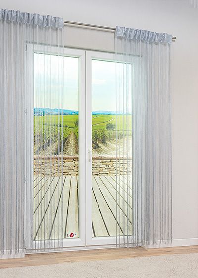Lysel - Fadenvorhang Sleek #1W in Silbergrau
