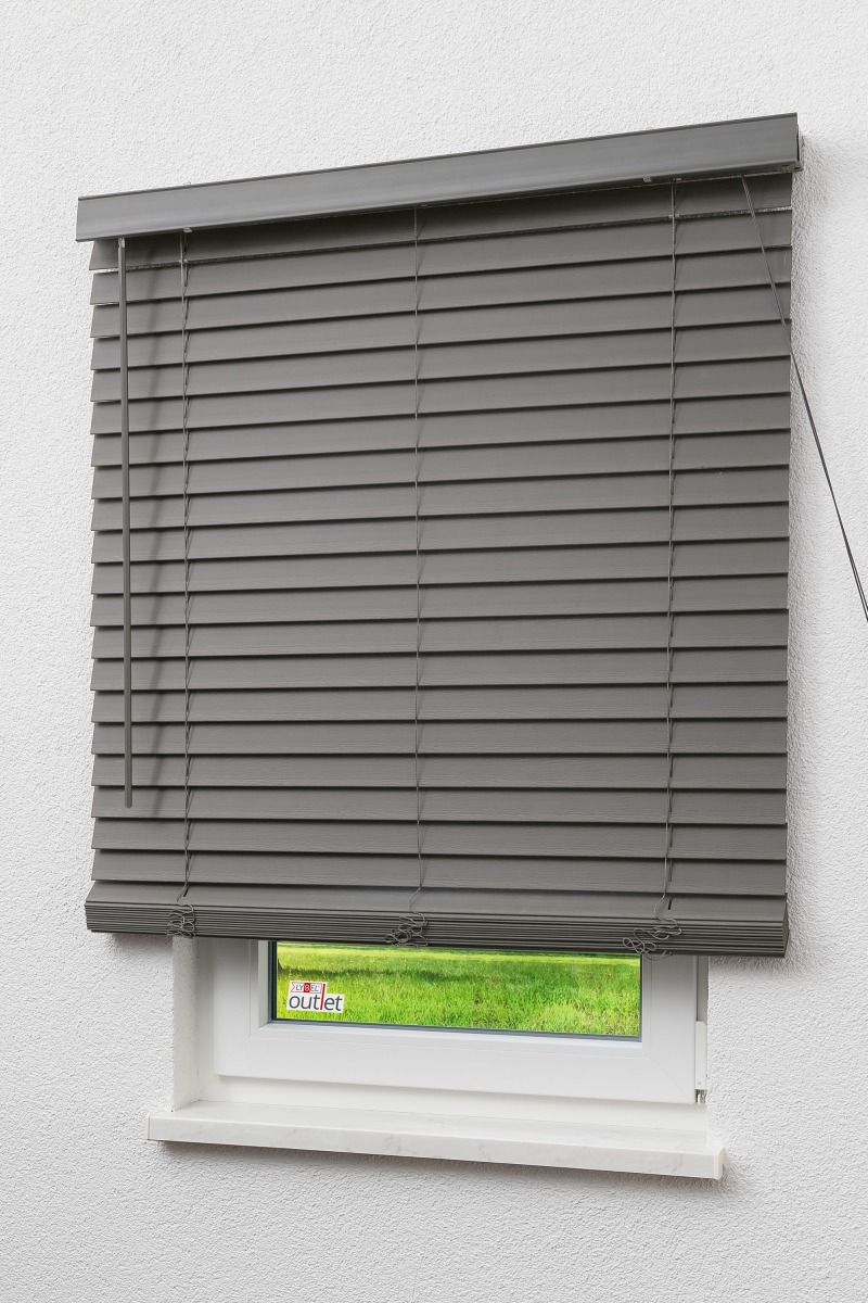 Lysel Outlet - Jalousie Wood-Optik 50mm Schiefergrau
