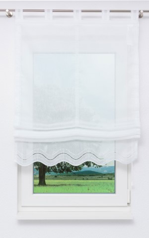 Raffrollo mit Schlaufen Blickdicht Raffgardine Fenstervorhang Rollos Küche 