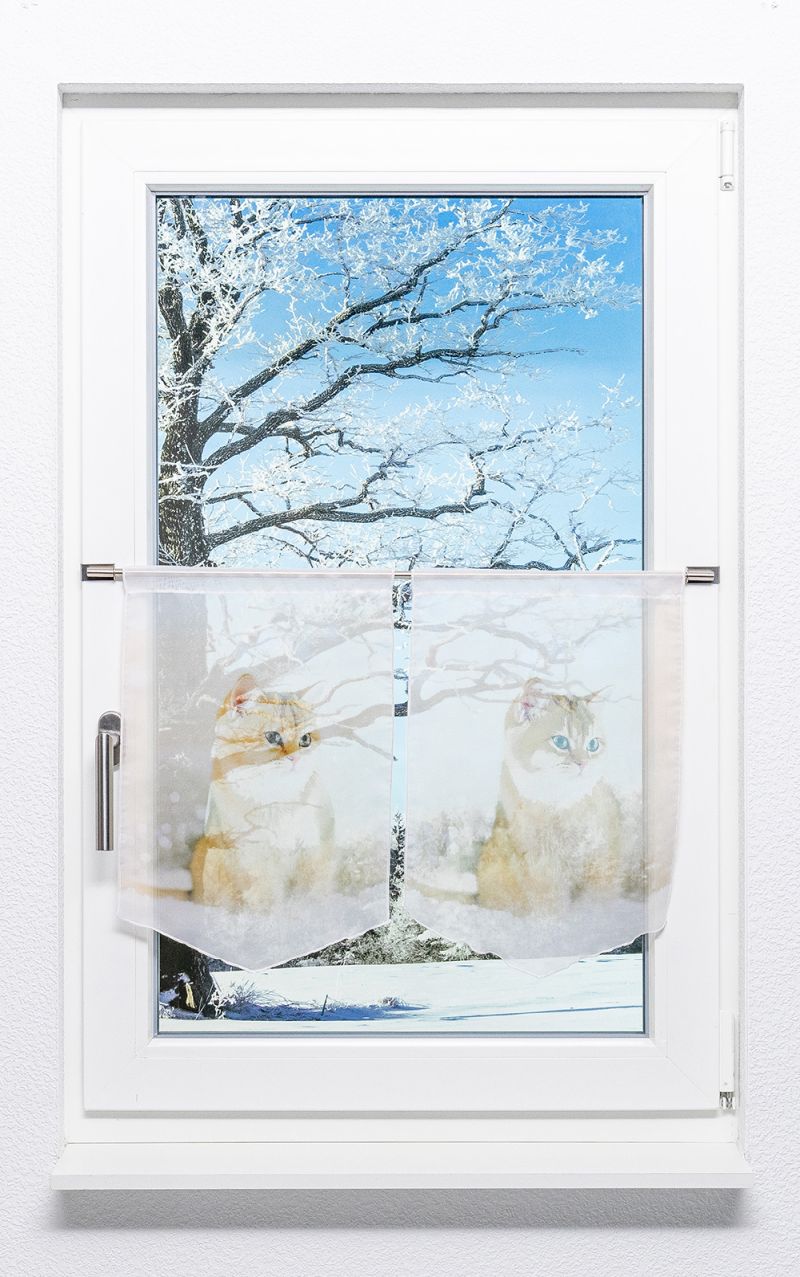 2er SET Scheibenhnger von Lysel - Katze im Schnee #1W