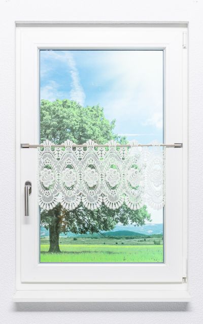 ArtikelbildScheibengardine Plauener Spitze - Blumenspitze #1W beige
