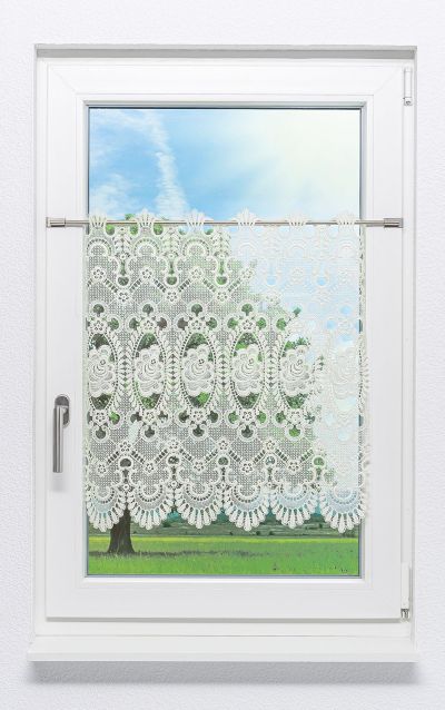ArtikelbildScheibengardine Plauener Spitze - Blumenspitze #1W beige