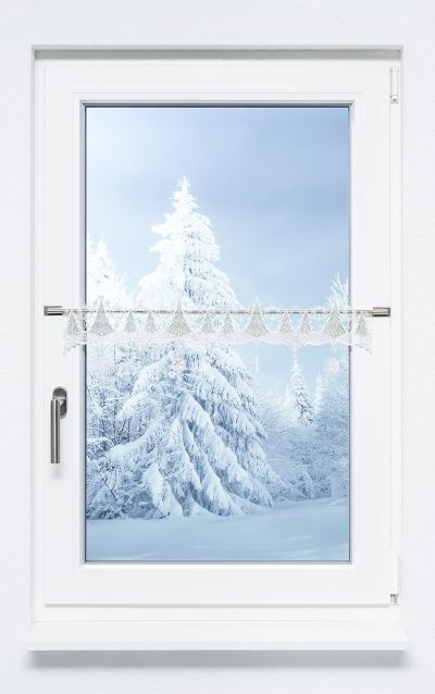 ArtikelbildScheibengardine Plauener Spitze - Winterstille #1W wei-grn