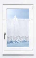 Vorschau Scheibengardine Plauener Spitze - Schneeblumen #1W gold-wei silber-wei