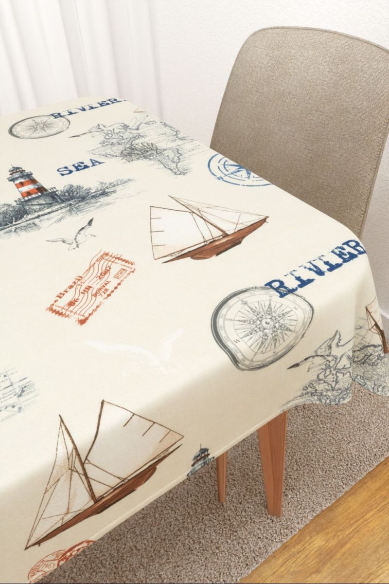 Tischdecke eckig in Blau
