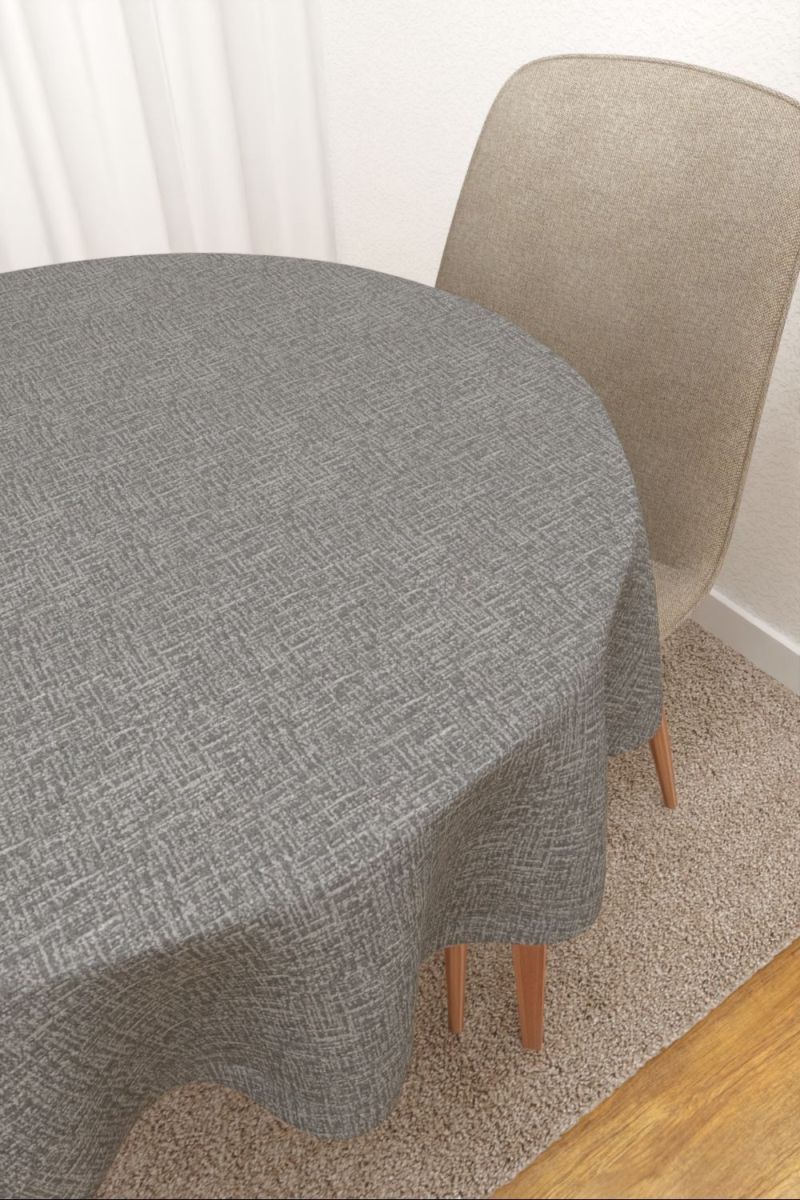 Tischdecke rund in grau