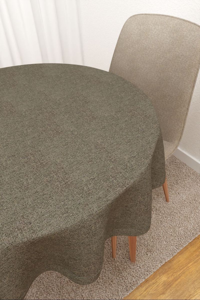 Tischdecke rund in grau