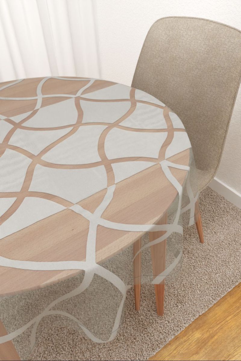 Tischdecke rund in Grau