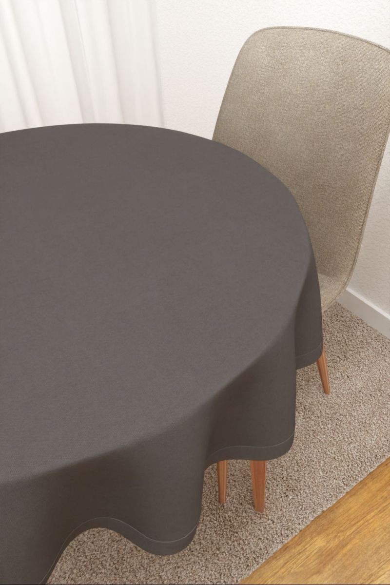 Tischdecke rund in Grau