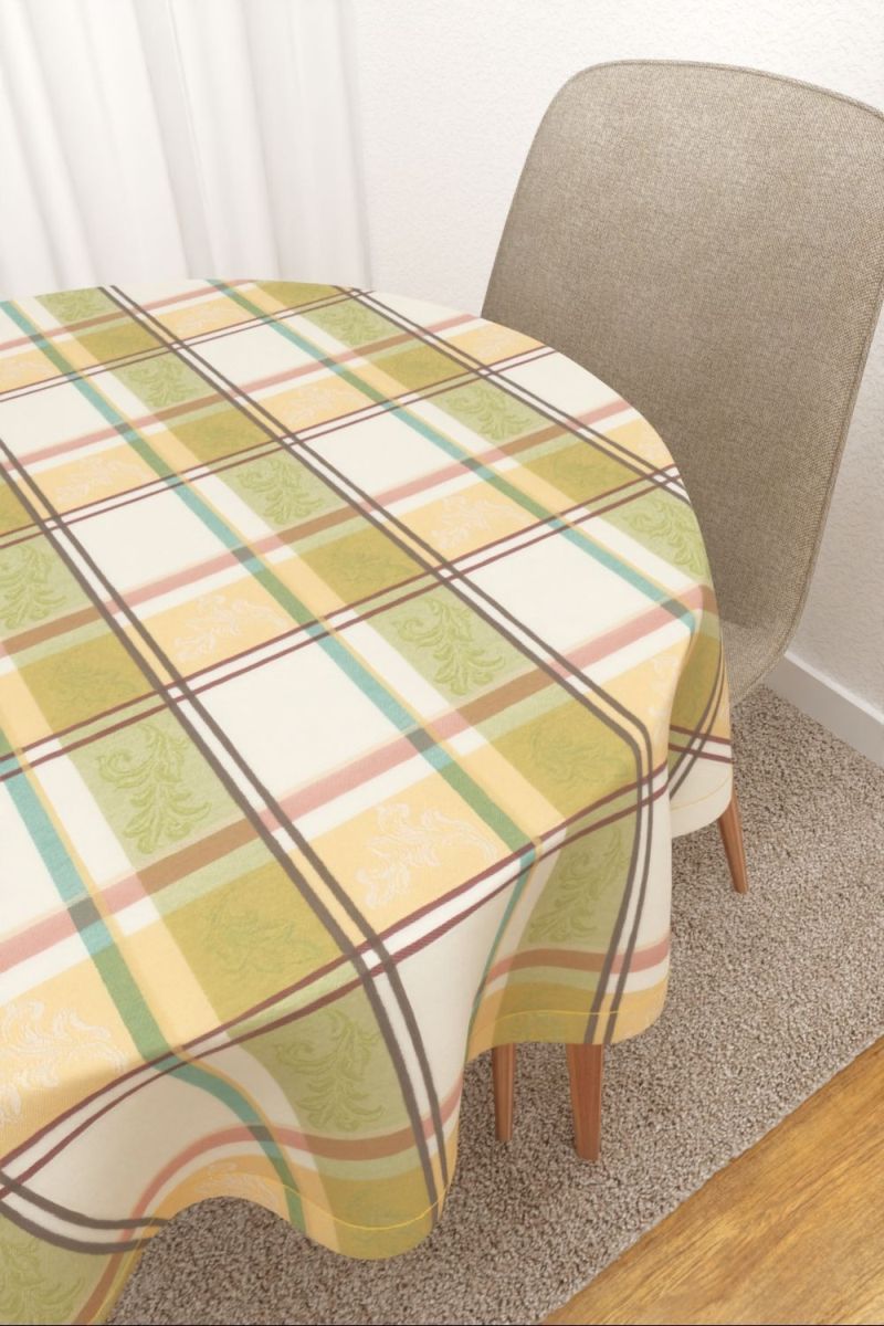 Tischdecke rund in Gelb