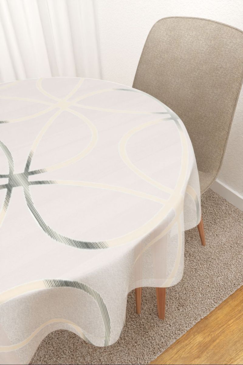 Tischdecke rund in Beige