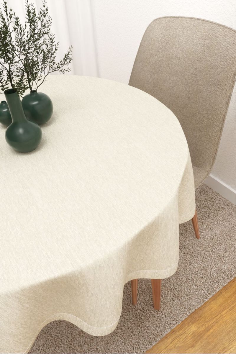 Tischdecke rund in wei