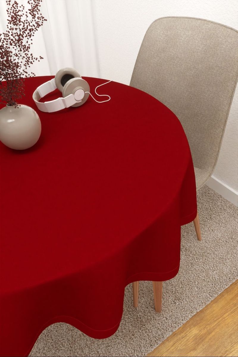 Tischdecke rund in rot