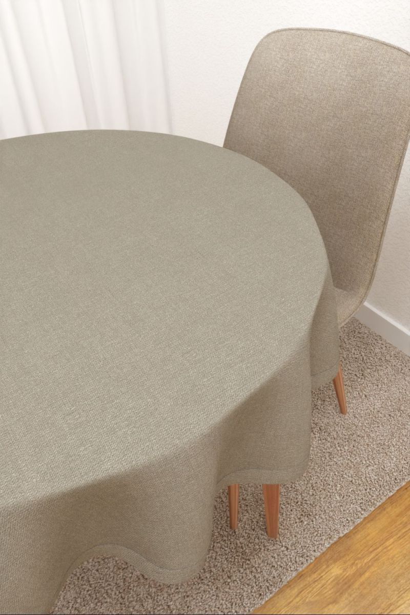 Tischdecke rund in grau
