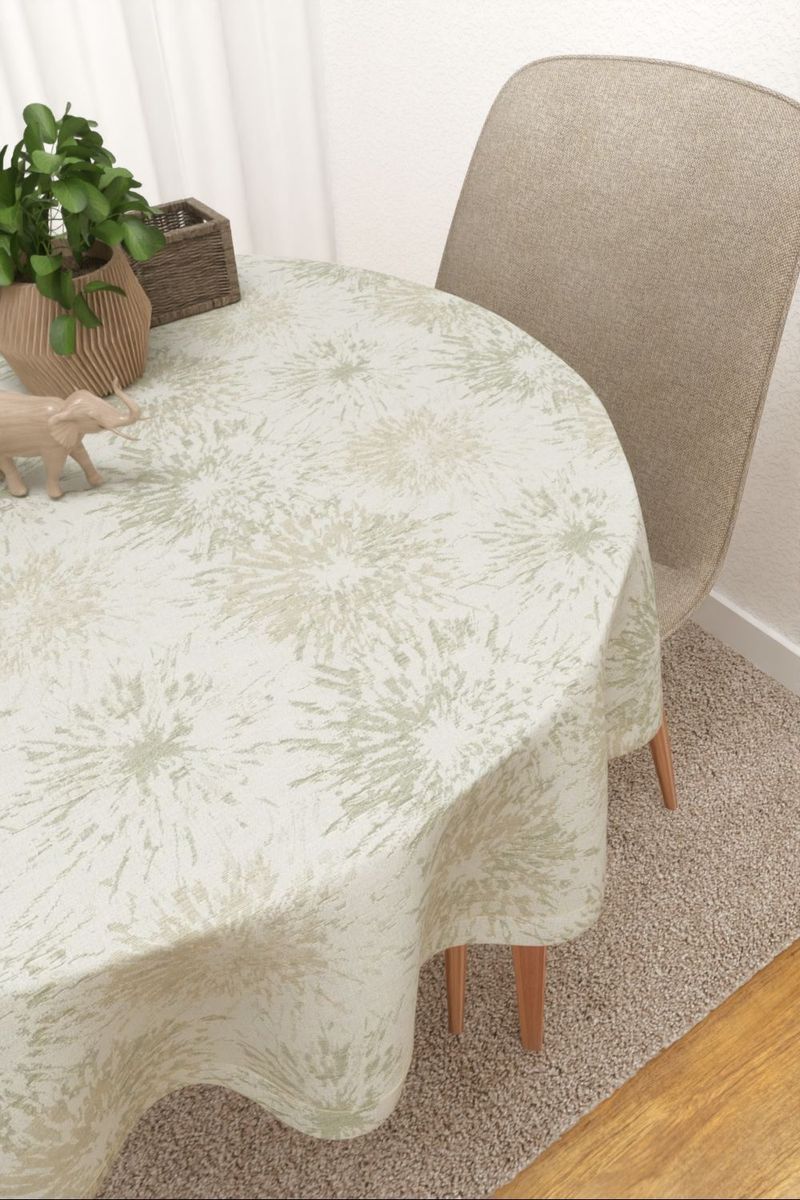 Tischdecke rund in grn