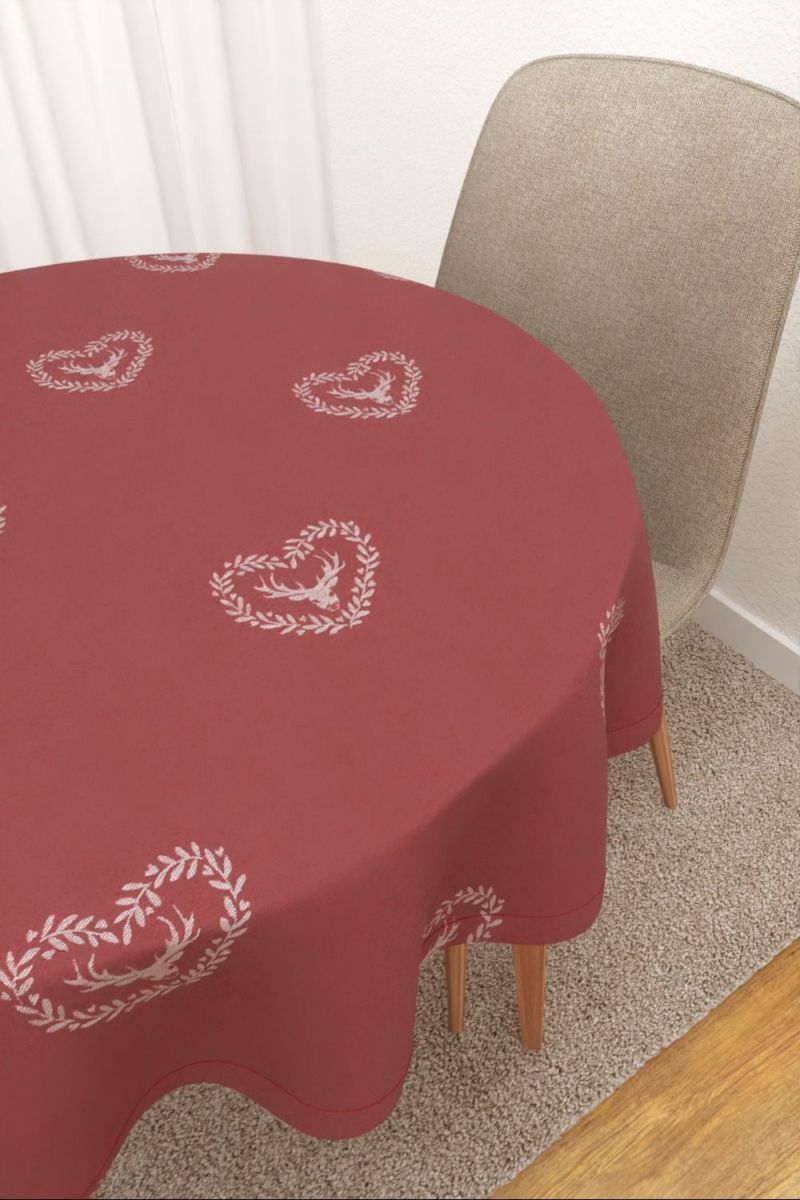Tischdecke rund in Rot