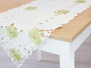 Tischläufer Blütenstickerei 110x40 #1W