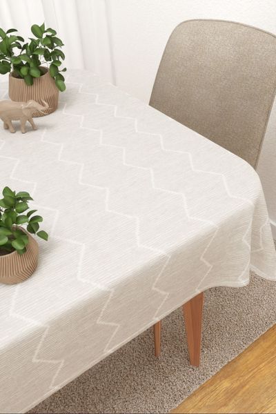 Tischdecke eckig Lysel #3J Bamba in Hellbeige