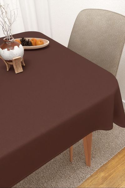 Tischdecke eckig Lysel #3J Colmoa in schokobraun