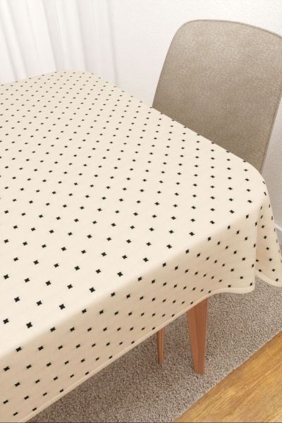 Tischdecke eckig Lysel #3J Kreuzmuster in beige