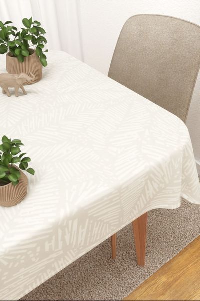 Tischdecke eckig Lysel #3J Mamou in Cremewei