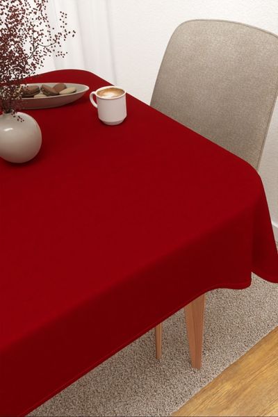 Tischdecke eckig Lysel #3J Minitas in korallenrot