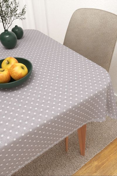 Tischdecke eckig Lysel #3J Santitos in steingrau