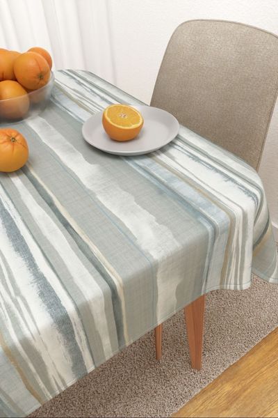 Tischdecke eckig Lysel #3J Sotuta in blaugrau