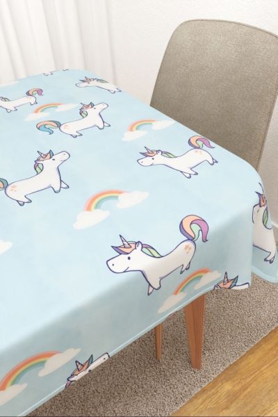 Tischdecke eckig Lysel #3J Tapila in pastellblau