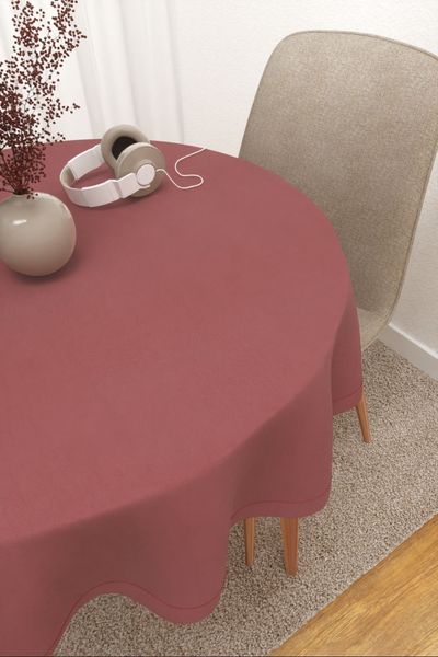 Tischdecke rund Lysel #3J Avanos in kaminrot