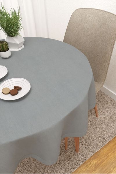 Tischdecke rund Lysel #3J Avanos in steingrau