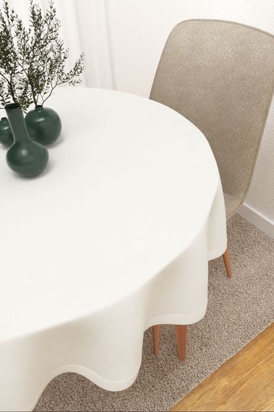 Tischdecke rund Lysel #3J Avanos in wei
