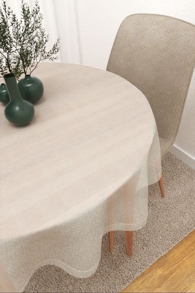 Tischdecke rund Lysel #3J Blanca in cremewei