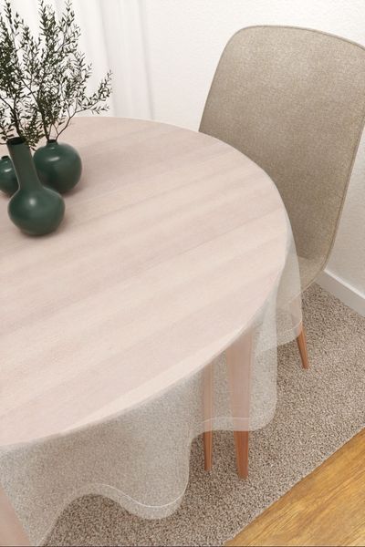 Tischdecke rund Lysel #3J Blanca in wei