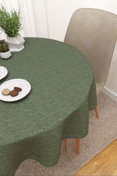 Tischdecke rund Lysel #3J Bocas in blau-beige