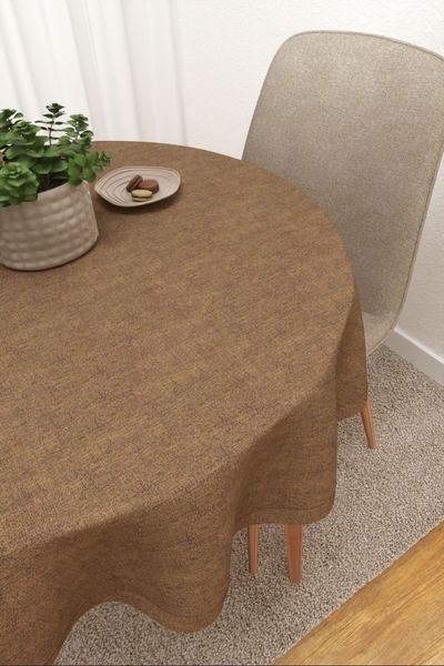Tischdecke rund Lysel #3J Bocas in braunbeige