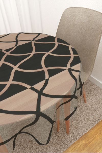 Tischdecke rund Lysel #3J Bollnt in graphitgrau