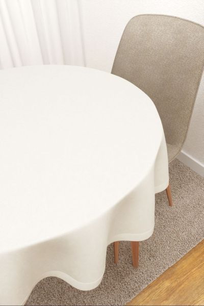 Tischdecke rund Lysel #3J Cabonca in wei