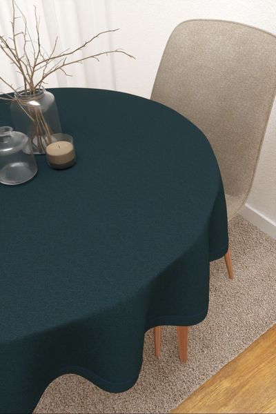 Tischdecke rund Lysel #3J Cabora in ozeanblau